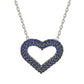 Suzy Levian Blue Cubic Zirconia Sterling Silver Heart Pendant