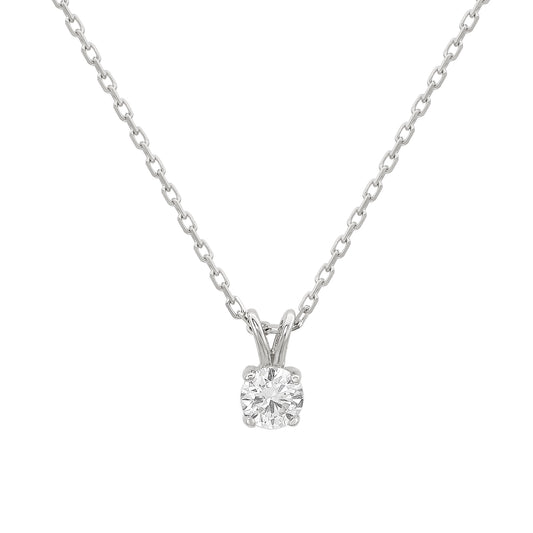 Suzy Levian 14K White Gold 0.15 ct. tw. Diamond Diamond Solitaire Pendant Necklace