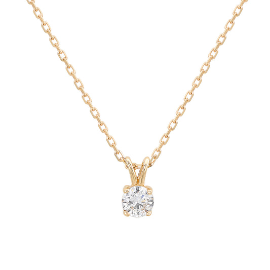 Suzy Levian 14K Yellow Gold 0.26 ct. tw. Diamond Solitaire Pendant Necklace