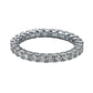 Suzy Levian Sterling Silver Cubic Zirconia Pave U Shape Setting Eternity Band