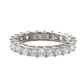 Suzy Levian Sterling Silver Princess Cut Cubic Zirconia Crossing Setting Eternity Band