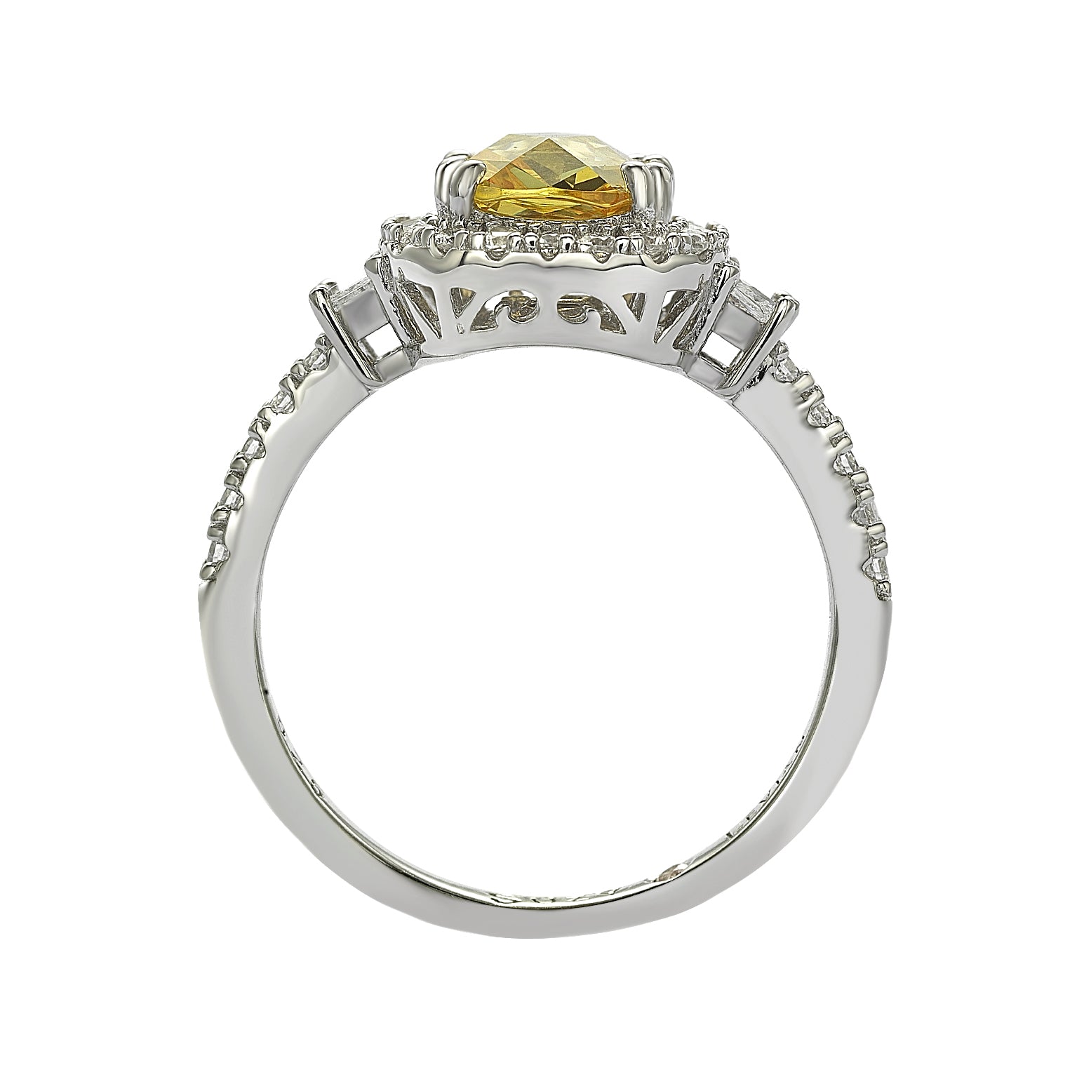Suzy Levian Sterling Silver Yellow & White Cubic Zirconia