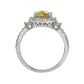 Suzy Levian Sterling Silver Yellow & White Cubic Zirconia Engagement Ring