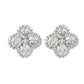 Suzy Levian White Gold 2/5 CTTW Diamond Clover Stud Earrings