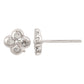 Suzy Levian White Gold 7/10 CTTW Diamond Clover Stud Earrings