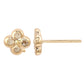 Suzy Levian Yellow Gold 7/10 CTTW Diamond Clover Stud Earrings