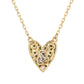 Suzy Levian Green Cubic Zirconia Golden Sterling Silver Heart Necklace