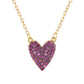 Suzy Levian Red Cubic Zirconia Golden Sterling Silver Heart Necklace
