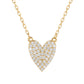 Suzy Levian White Cubic Zirconia Golden Sterling Silver Heart Necklace