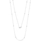 Suzy Levian 14k White Gold 6/10 CTTW Bezel Diamond Station Necklace (36 inch)