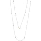 Suzy Levian 14k White Gold 6/10 CTTW Bezel Diamond Station Necklace (36 inch)