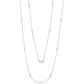 Suzy Levian 14k Rose Gold 2 CTTW Bezel Diamond Station Necklace (36 inch)