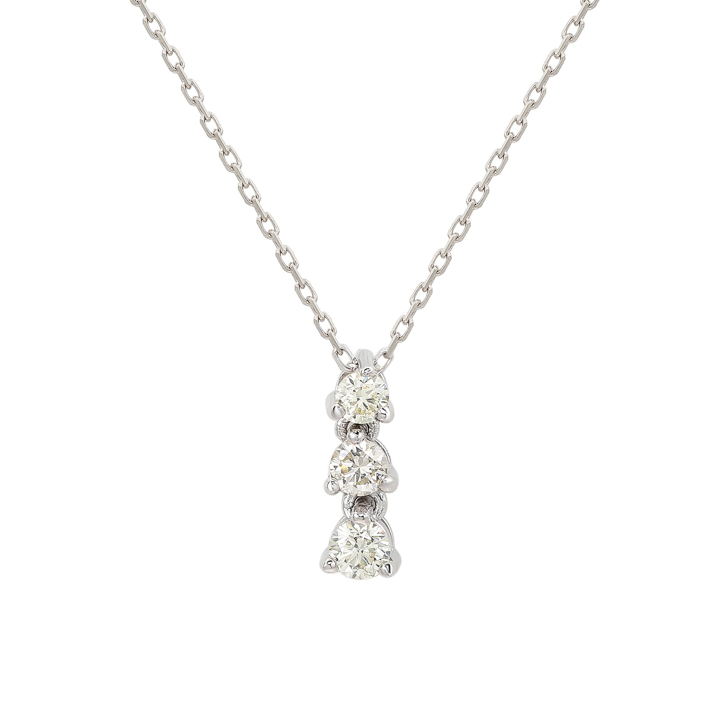 Suzy Levian 14K White Gold 0.33 ct. tw. Diamond Graduating Drop Necklace