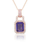 Suzy Levian Rose Gold Sterling Silver Blue & Pink Cubic Zirconia Pendant
