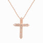 Suzy Levian Rose Sterling Silver White Cubic Zirconia Cross Pendant