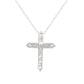Suzy Levian White Sterling Silver Cubic Zirconia Cross Pendant