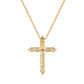 Suzy Levian Golden Sterling Silver Cubic Zirconia Cross Pendant