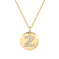 Suzy Levian Yellow Sterling Silver Cubic Zirconia Letter Initial Disc Pendant