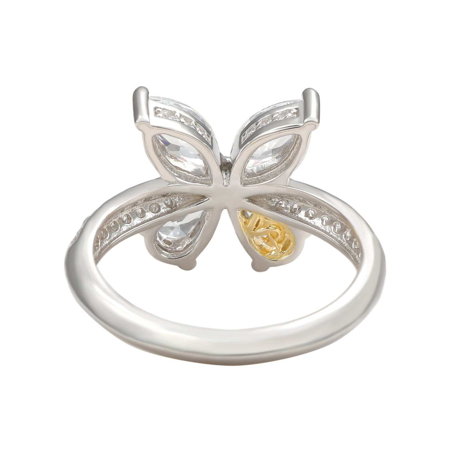 Suzy Levian Sterling Silver Cubic Zirconia Butterfly Ring