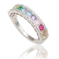 Suzy Levian Sterling Silver Rainbow Cubic Zirconia Eternity Half Band