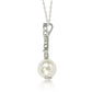 Suzy Levian Sterling Silver Pearl and White Sapphire Butterfly Pendant