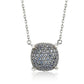 Suzy Levian Sterling Silver Sapphire & Diamond Accent Pave Cluster Necklace