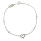 Suzy Levian Sterling Silver Sapphire & Diamond Heart Station Bracelet