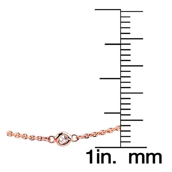 Suzy Levian 1/10 ct TDW 14K Rose Gold Diamond Station Bracelet
