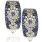 Suzy Levian Sterling Silver and 18K Gold 1 1/2ct TGW Sapphire and Diamond Accent Abstract Earrings
