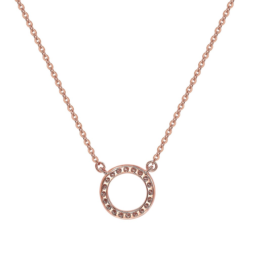 Suzy Levian 14K Rose Gold 0.25 ctw Diamond Circle Necklace