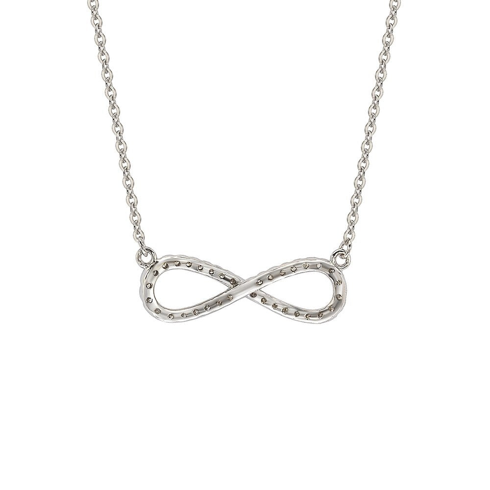 Suzy Levian 14K White Gold .20 cttw Diamond Infinity Solitaire Necklace