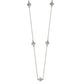 Suzy Levian 14K White Gold .40ttw Diamond Clover By The Yard Necklace