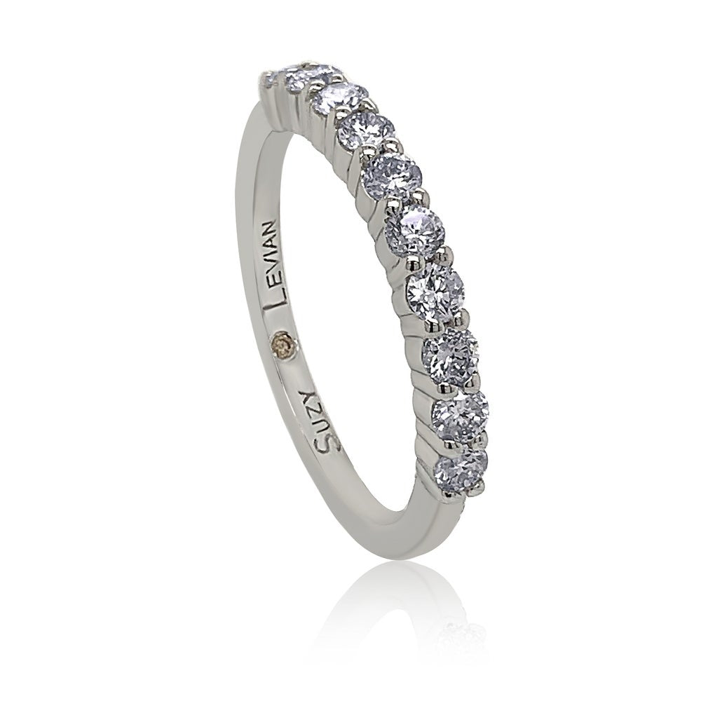 Suzy Levian 14K White Gold 0.50 cttw Diamond Eternity Half Band