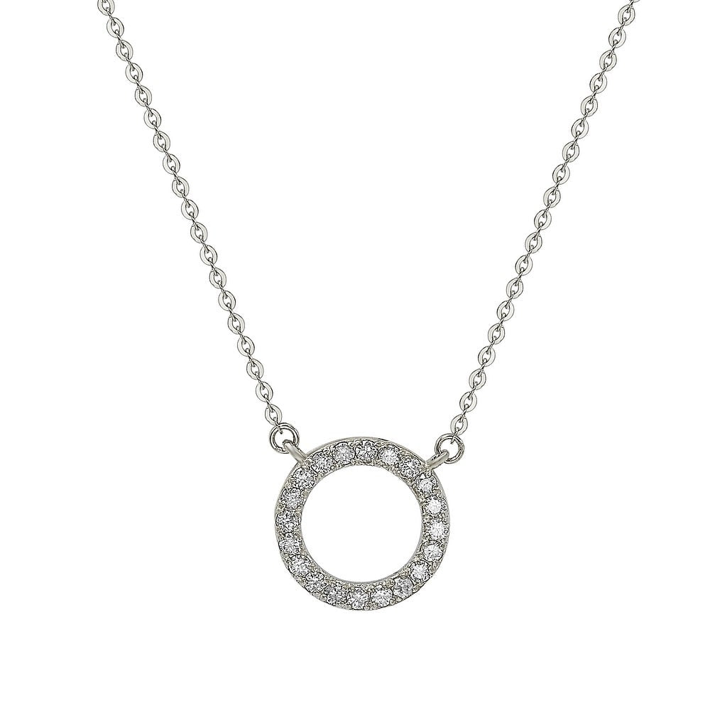 Suzy Levian 14K White Gold 0.25 ctw Diamond Circle Necklace