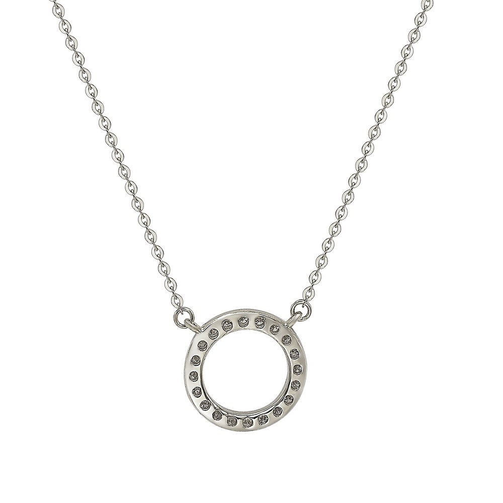 Suzy Levian 14K White Gold 0.25 ctw Diamond Circle Necklace