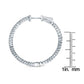 Suzy Levian 14K White Gold 1.601ct TDW Inside Out Diamond Hoop Earrings