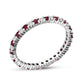Suzy Levian 14K White Gold Diamond and Ruby Eternity Band Ring