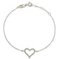 Suzy Levian 14K White Gold & .24 cttw Diamond Heart Solitaire Bracelet
