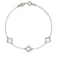 Suzy Levian 14K White Gold & .27 cttw Diamond Clover by the yard Bracelet
