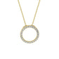 Suzy Levian 14K Yellow Gold .50 cttw Diamond Circle Pendant