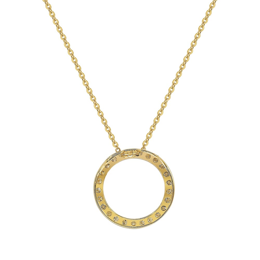 Suzy Levian 14K Yellow Gold .50 cttw Diamond Circle Pendant