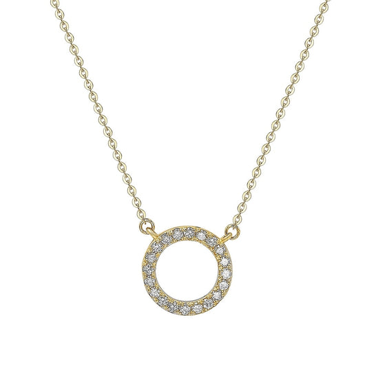 Suzy Levian 14K Yellow Gold 0.25 ctw Diamond Circle Necklace