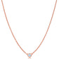 Suzy Levian 14k Rose Gold 2/5 ct Bezel Diamond Solitaire Station Necklace
