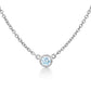 Suzy Levian 14k White Gold 0.15 ct TDW Bezel Diamond Solitaire Necklace