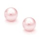 Suzy Levian 14k White Gold Round Pink Freshwater Pearls Stud Earrings - 7 mm