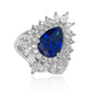 Suzy Levian Sterling Silver Blue & White CZ Diana Ring