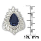 Suzy Levian Sterling Silver Blue & White CZ Diana Ring