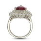 Suzy Levian 18k Gold and Sterling Silver Created Red Ruby Ring