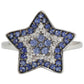 Suzy Levian 1CT Sapphire and Diamond in Sterling Silver and 18K Gold Star Ring