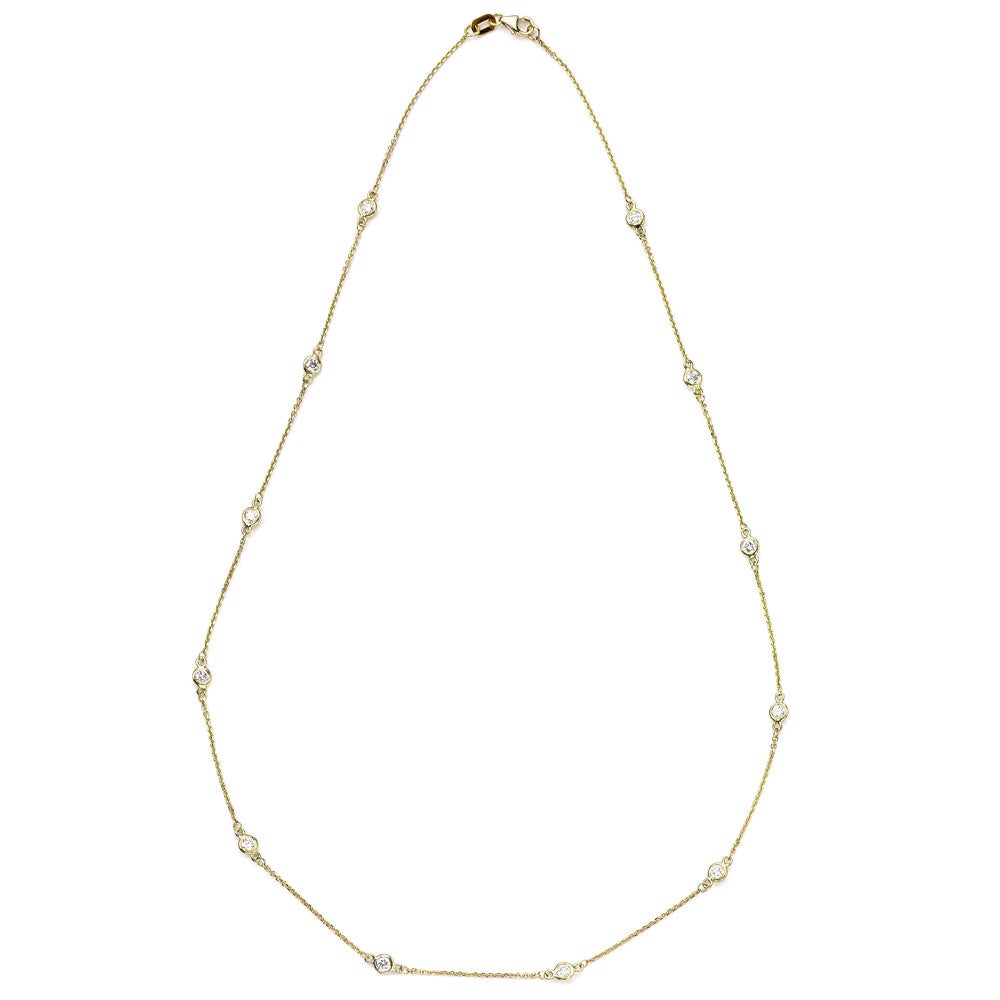 Suzy Levian 14k Yellow Gold 3/4ct TDW Station Necklace